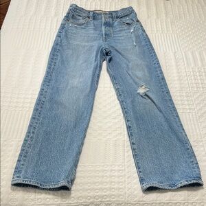 Levi's Washed Light Blue Rib cage Straight Ankle Jeans